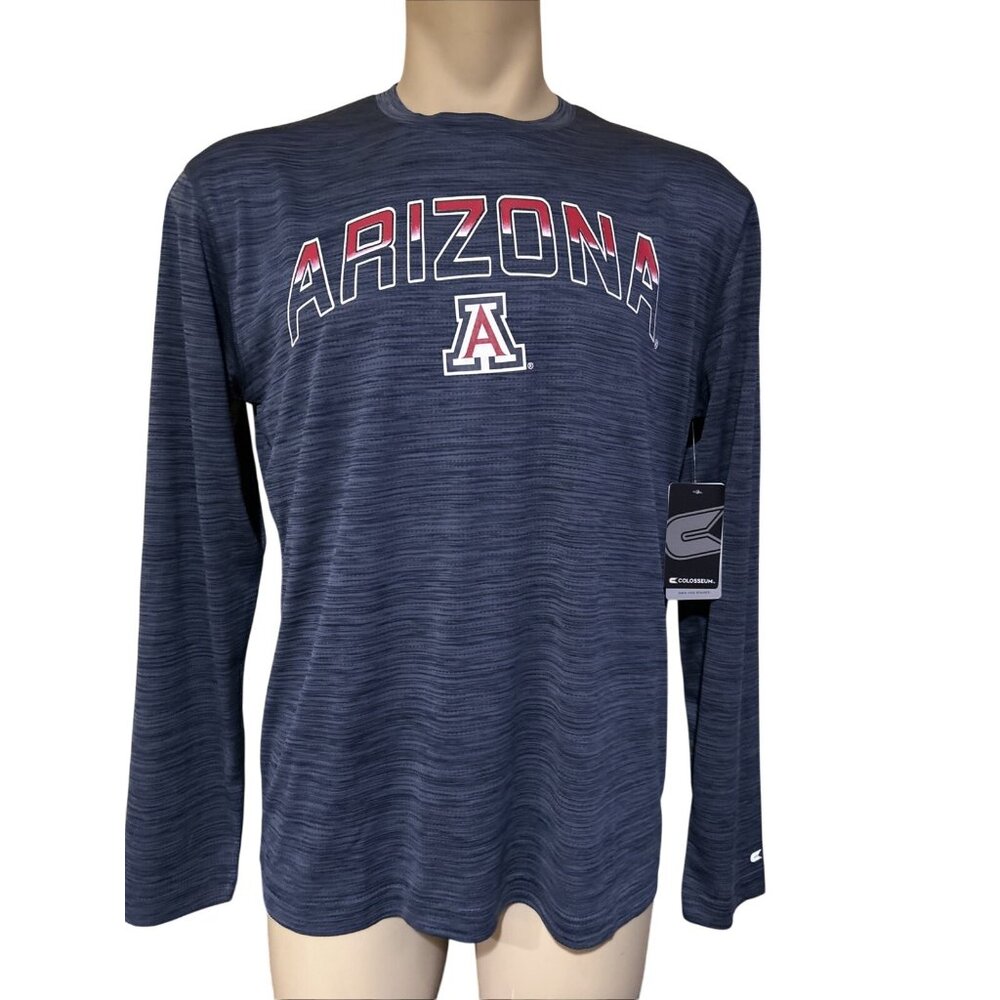 Arizona Wildcats Colosseum Long Sleeve Shirt Men's Blue Gray  L New